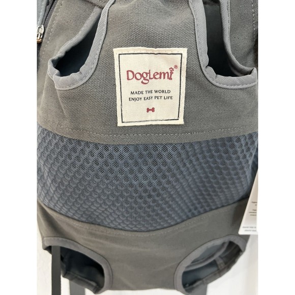 DogLemi Pet Carrier Canvas Mesh Backpack for Small-Medium Dogs Cats Gray New - Picture 2 of 9
